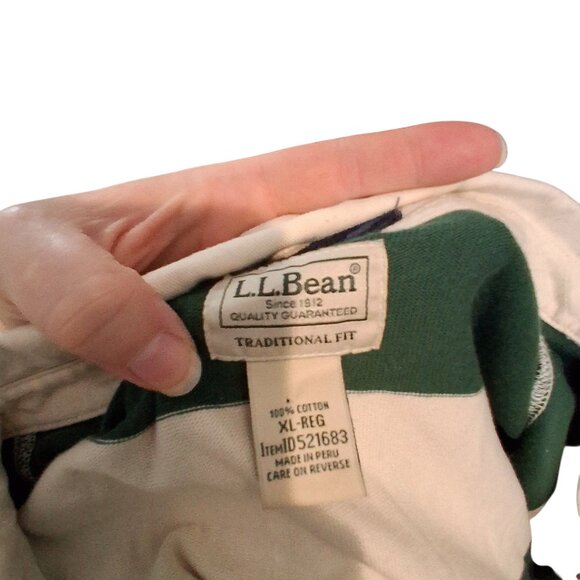 LL Bean shirt mens XL vintage soft Rugby cotton Peru - Picture 5 of 5